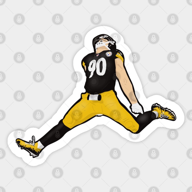 TJ Watt Celly Sticker by Do Nothing Doodles